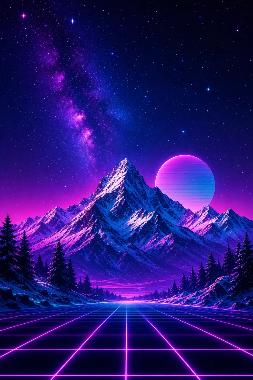 New image generated in the reference synthwave style